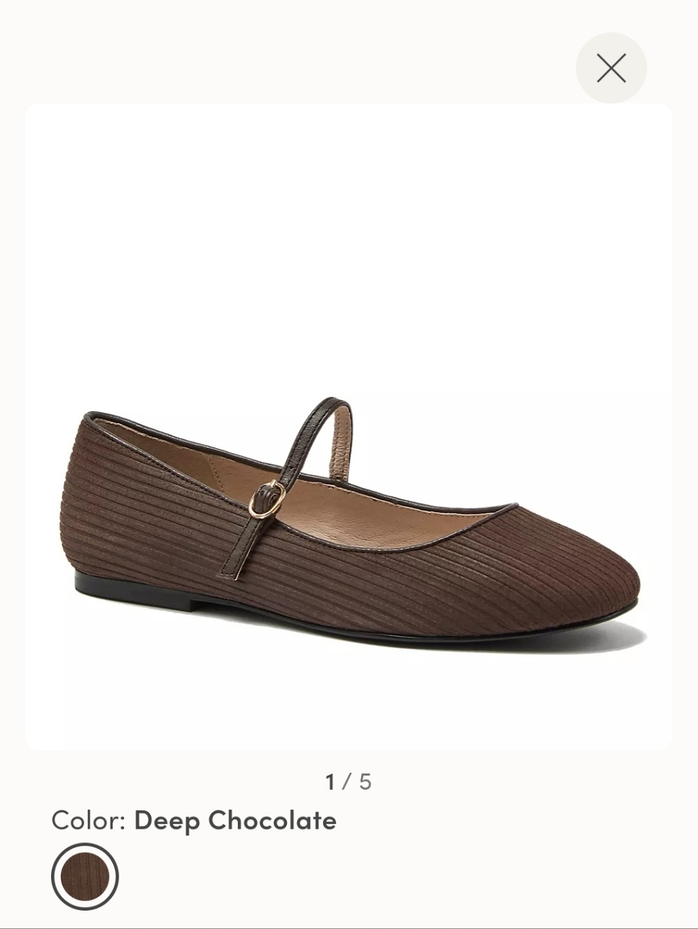 NWB Lands End Corduroy Ballet Flat Size 7.5